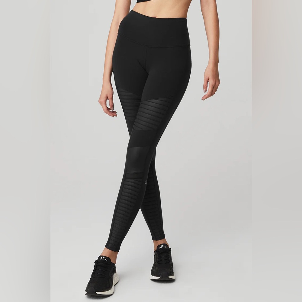 ALO High-Waist Moto Legging Black/Black Glossy Size XS Women’s